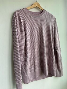 Bonobos Striped Crewneck Sweater in Lilac and White